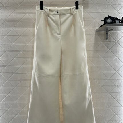25fw  High waisted sheepskin leather wide leg pants