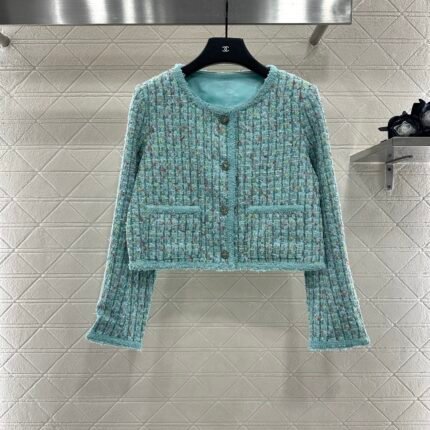 25fw Colorful edge tied woven jacket