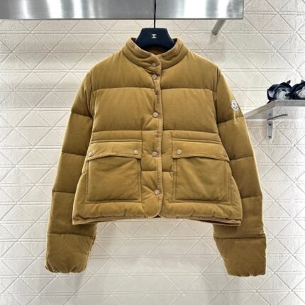 25fw Rectangular embossed stand up collar down jacket