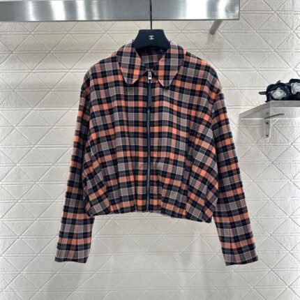 25fw Plaid zipper jacket