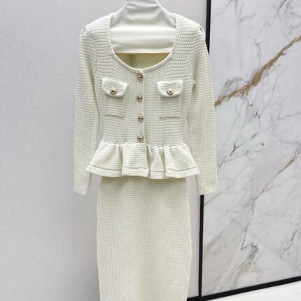 25fw Fake two-piece dress with wrapped buttocks