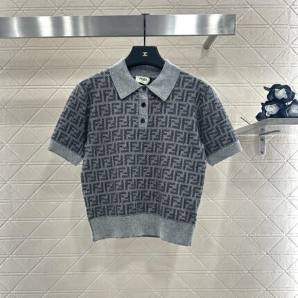 25fw Collar knit short sleeved shirt