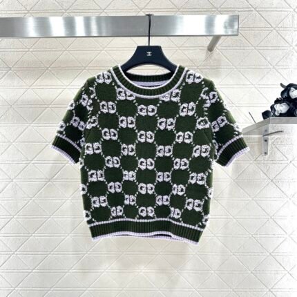 25fw Jacquard Knitted Short Sleeve