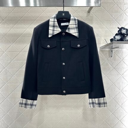 25fw Plaid lapel jacket jacket