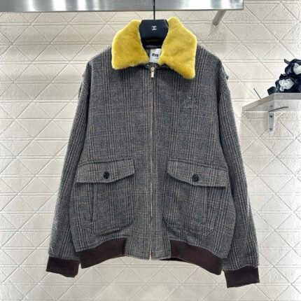 25fw Detachable fur collar jacket