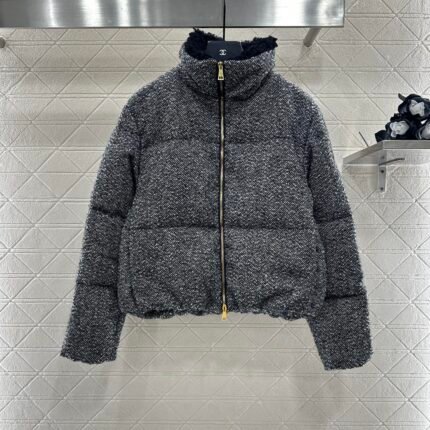 25fw Standing collar woolen down jacket