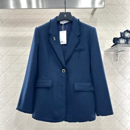 Woolen edge pocket suit jacket