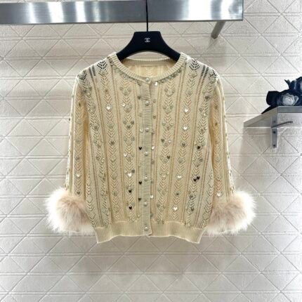 Sequined knitted cardigan