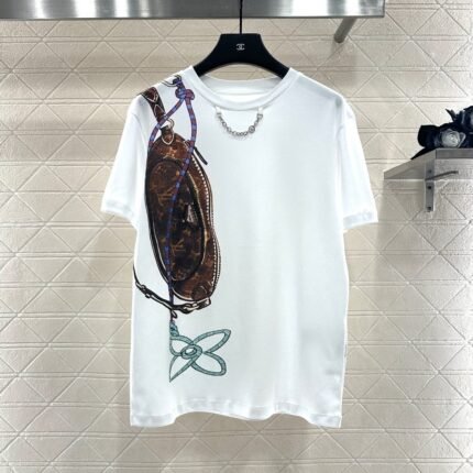 Chain round neck printed T-shirt