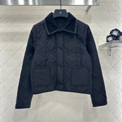 Corduroy rattan plaid cotton jacket