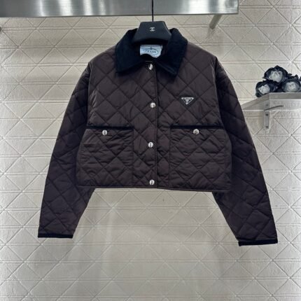 Corduroy collar short cotton jacket