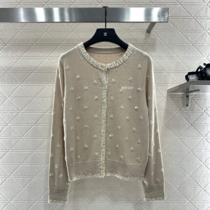 Sequin studded knitted cardigan