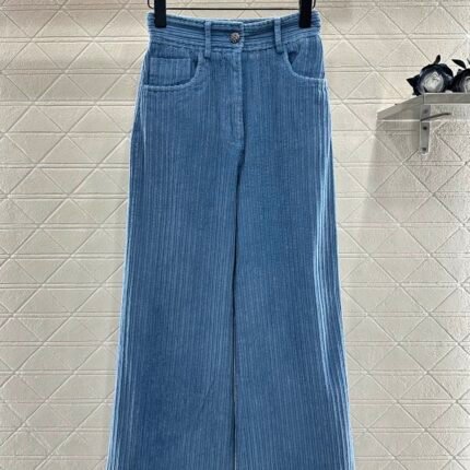 High waisted corduroy wide leg pants