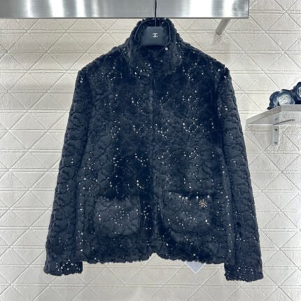 Stand up collar zipper fur cotton coat jacket