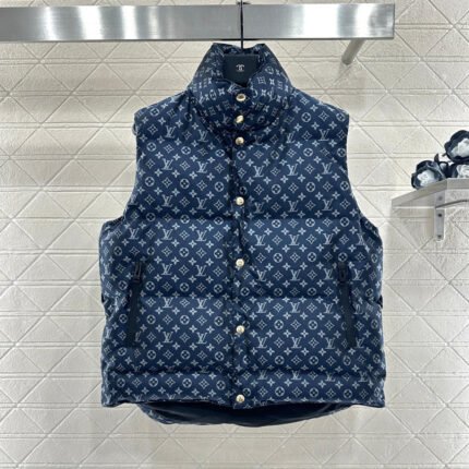 Stand Collar Jacquard Down Vest