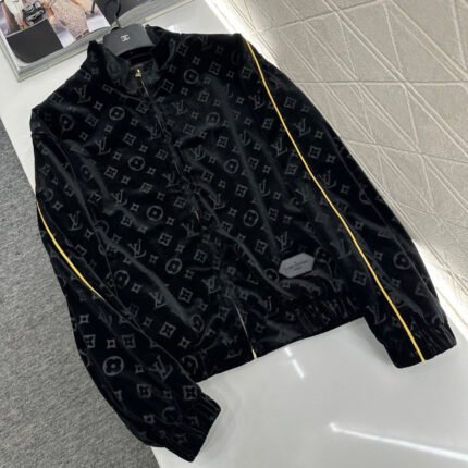 Embossed Velvet Baseball Jacket