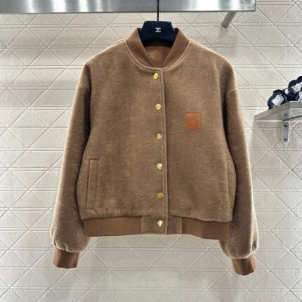 Short-pile Leather Label Casual Jacket