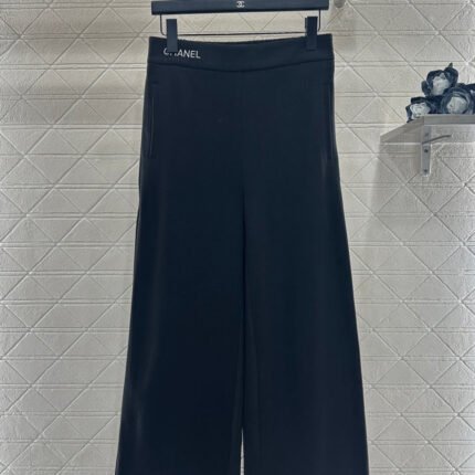 Embroidered Wide-Leg Pants