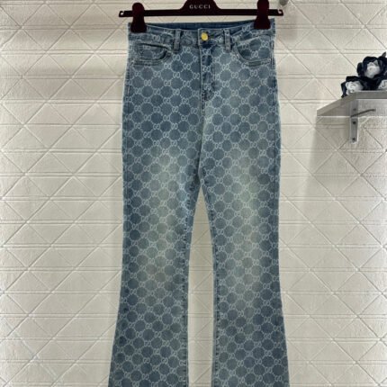 Laser-Printed Flared Jeans