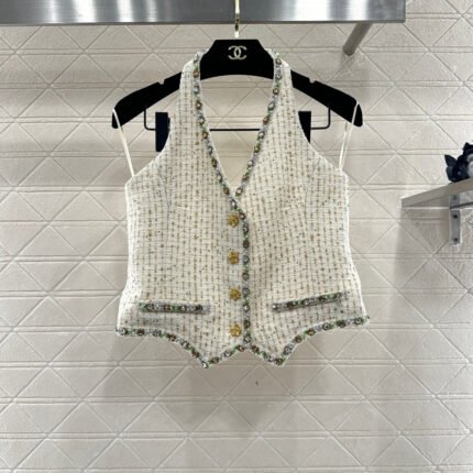 Rhinestone Halter Vest