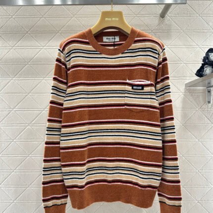 Striped Knit Pullover Sweater