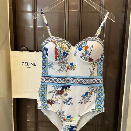 25 Summer new style one-piece swimsuit with steel ring