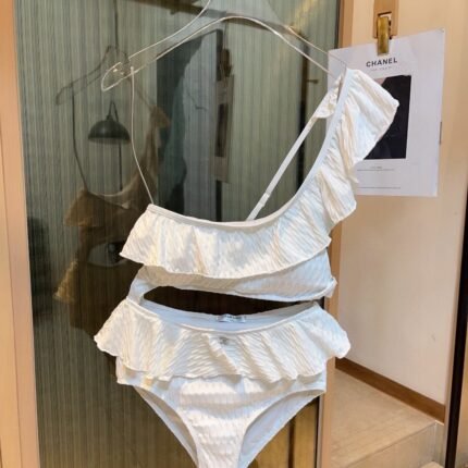 25 Summer new ruffle irregular one-piece swimsuit bikini