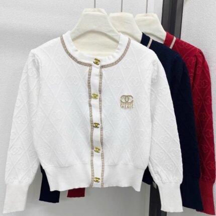 Metal Logo Button Cardigan