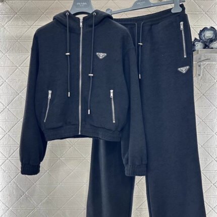 Hooded Drawstring Jacket and Pants Set