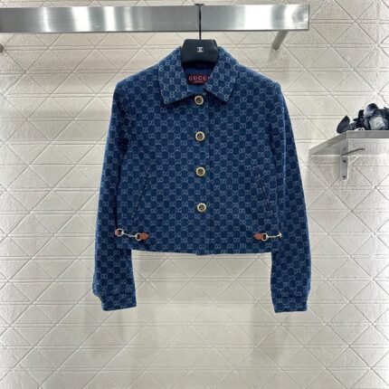 25fw Flip collar jacquard short jacket