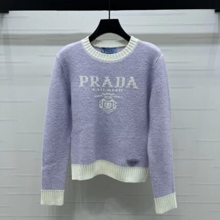 Color blocked letter pullover sweater