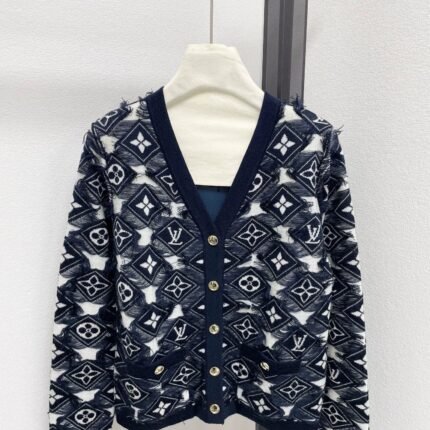 25fw Tassel contrasting color embellishment V-neck cardigan