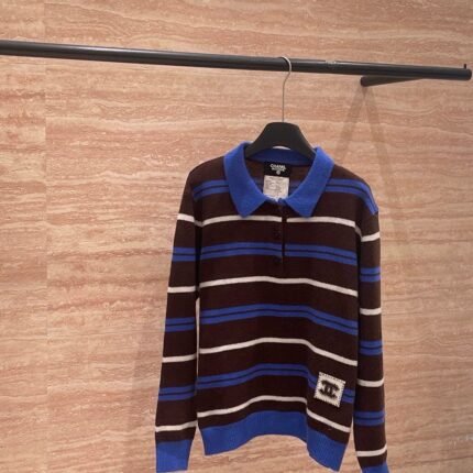 25fw Striped collar design sweater(vintage series)