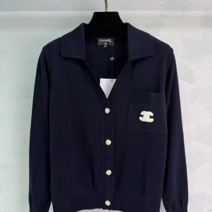 Navy Blue Knit Cardigan