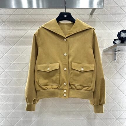 Flip collar suede jacket jacket