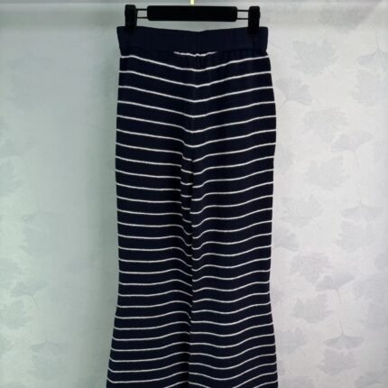 Striped Knit Flared Pants