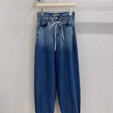 25fw Washed gradient lace up jeans