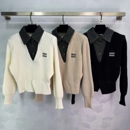 Denim Patchwork Sweater