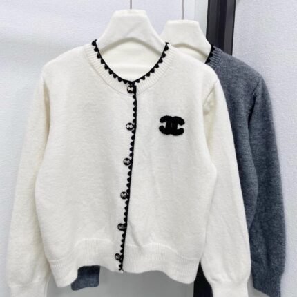 Black-trimmed cardigan