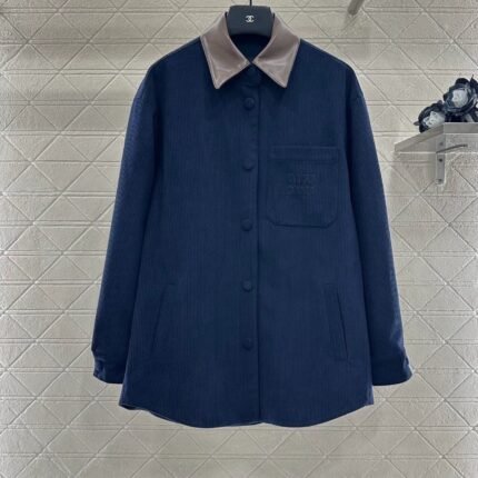 25fw Splicing lapel pocket shirt jacket