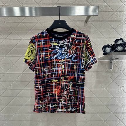 25fw Round neck graffiti printed T-shirt