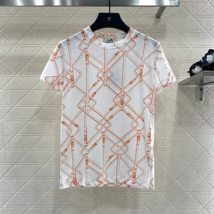 25fw Chain buckle printed T-shirt）