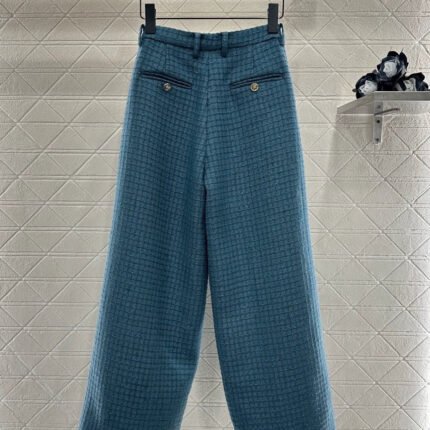25fw Plaid tweed straight leg pants
