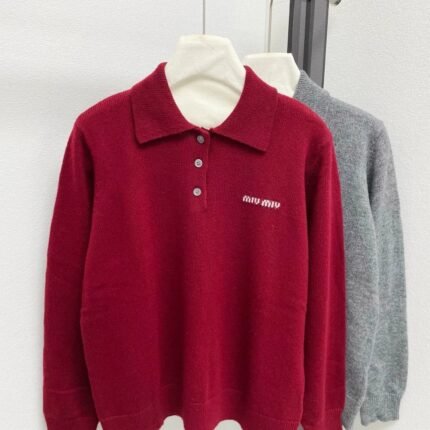 25fw Alphabet jacquard lapel half cardigan