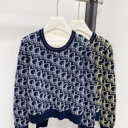 25fw Vintage printed knitted sweater
