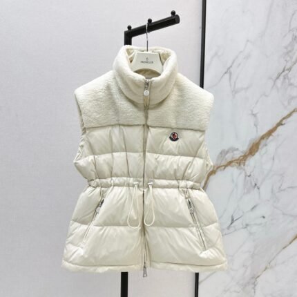 25 New environmentally friendly lambswool down jacket vest(White/Black)