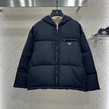 25fw new hooded contrast color down jacket