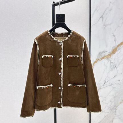 25fw new retro imitation suede jacket
