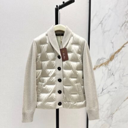 25 New knitted spliced goose down jacket