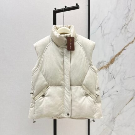 25 New drawstring waistband woolen down vest jacket